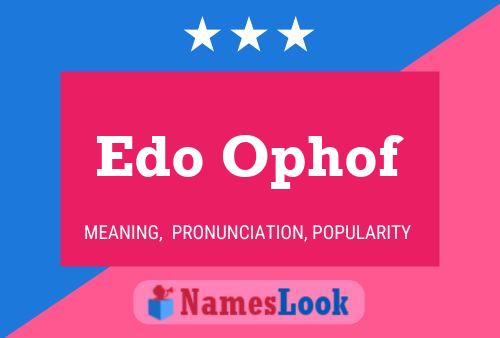 Pôster do nome Edo Ophof