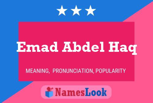 Pôster do nome Emad Abdel Haq