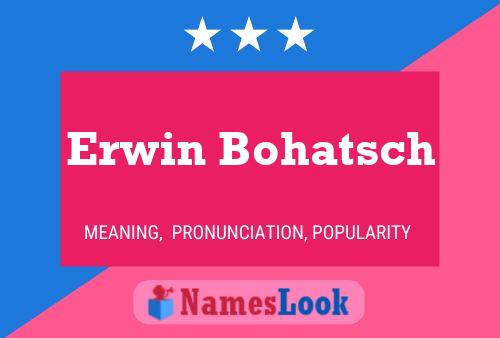 Pôster do nome Erwin Bohatsch