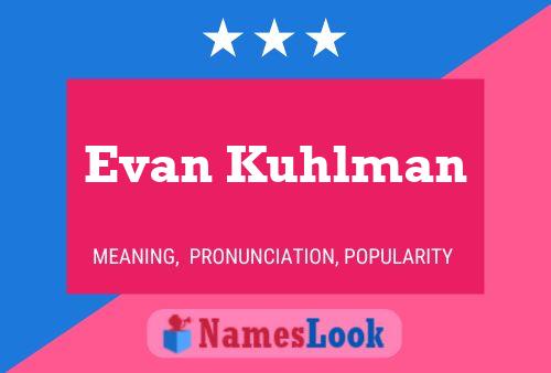 Pôster do nome Evan Kuhlman