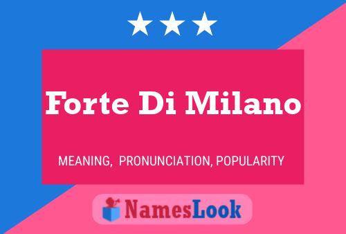 Pôster do nome Forte Di Milano