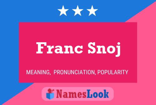 Pôster do nome Franc Snoj