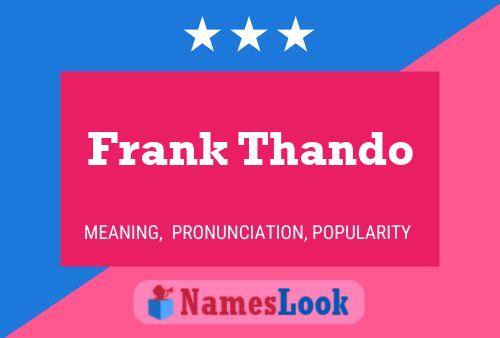 Pôster do nome Frank Thando