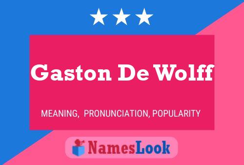 Pôster do nome Gaston De Wolff