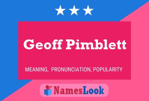 Pôster do nome Geoff Pimblett