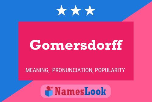 Pôster do nome Gomersdorff