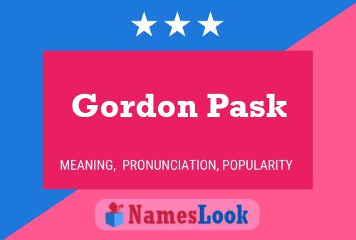 Pôster do nome Gordon Pask