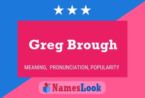 Pôster do nome Greg Brough