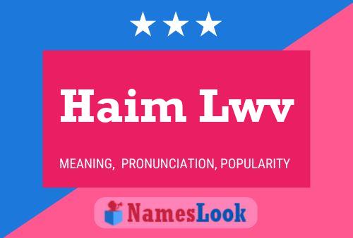 Pôster do nome Haim Lwv