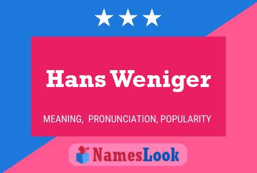 Pôster do nome Hans Weniger