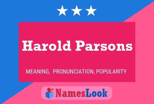 Pôster do nome Harold Parsons