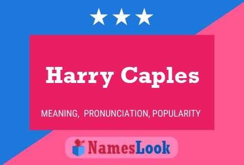 Pôster do nome Harry Caples