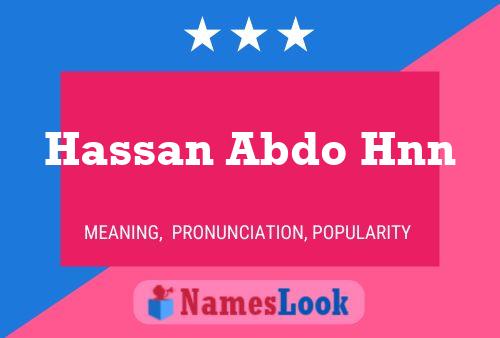 Pôster do nome Hassan Abdo Hnn