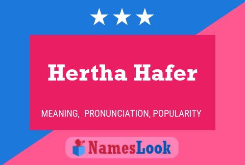 Pôster do nome Hertha Hafer