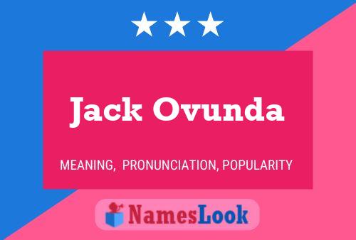 Pôster do nome Jack Ovunda