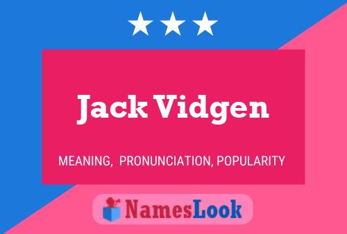 Pôster do nome Jack Vidgen