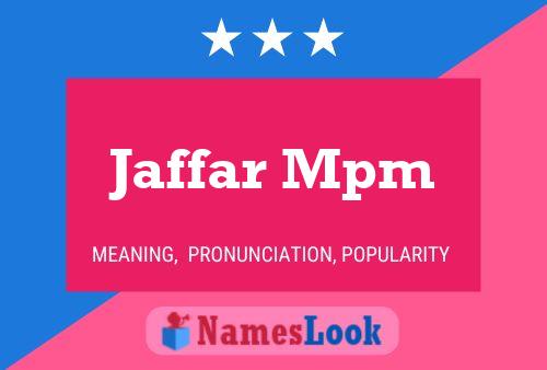 Pôster do nome Jaffar Mpm