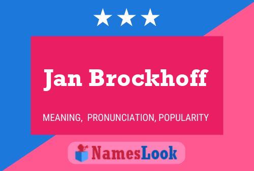 Pôster do nome Jan Brockhoff