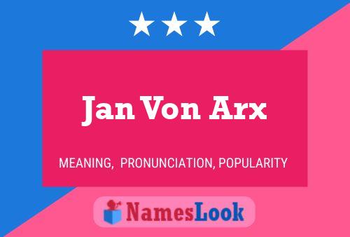 Pôster do nome Jan Von Arx