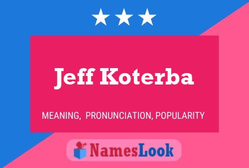 Pôster do nome Jeff Koterba