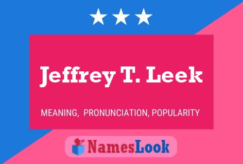 Pôster do nome Jeffrey T. Leek