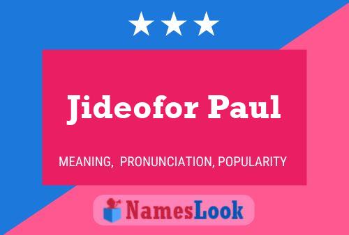 Pôster do nome Jideofor Paul