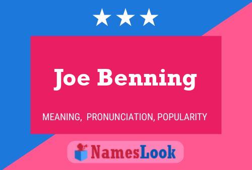 Pôster do nome Joe Benning