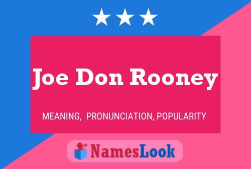 Pôster do nome Joe Don Rooney