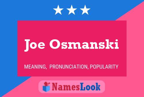 Pôster do nome Joe Osmanski