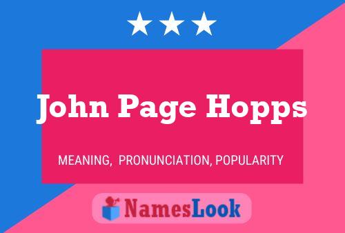 Pôster do nome John Page Hopps