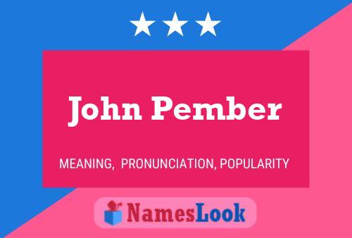 Pôster do nome John Pember