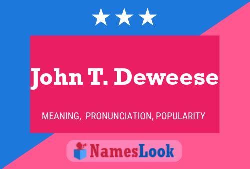 Pôster do nome John T. Deweese