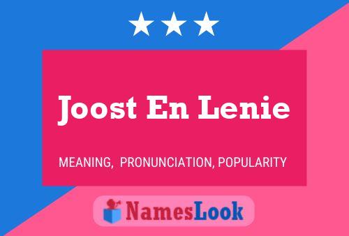 Pôster do nome Joost En Lenie