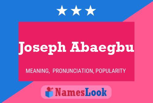 Pôster do nome Joseph Abaegbu