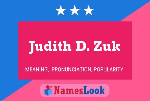 Pôster do nome Judith D. Zuk