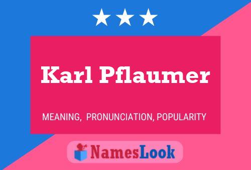 Pôster do nome Karl Pflaumer