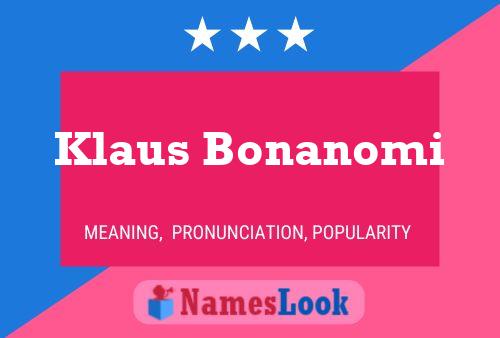 Pôster do nome Klaus Bonanomi