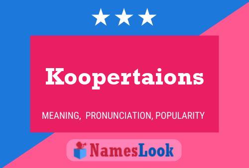 Pôster do nome Koopertaions