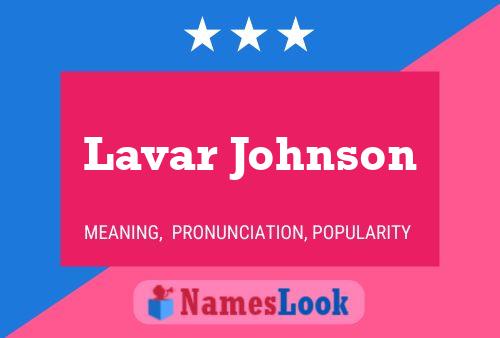 Pôster do nome Lavar Johnson