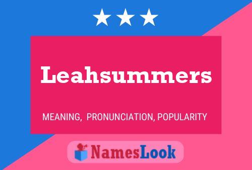 Pôster do nome Leahsummers