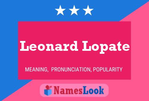 Pôster do nome Leonard Lopate