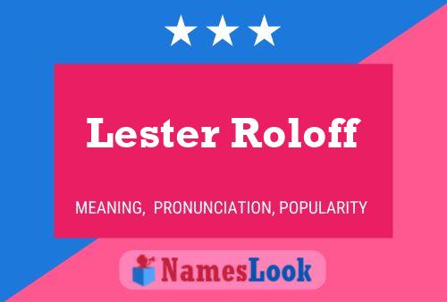 Pôster do nome Lester Roloff