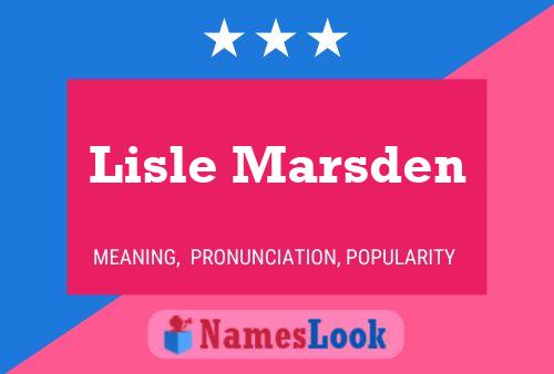 Pôster do nome Lisle Marsden