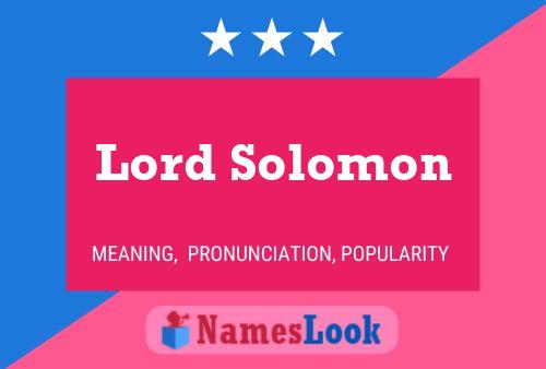 Pôster do nome Lord Solomon