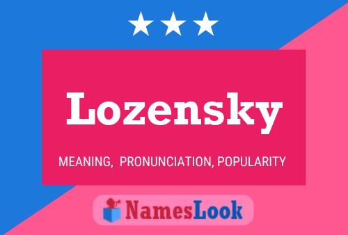 Pôster do nome Lozensky