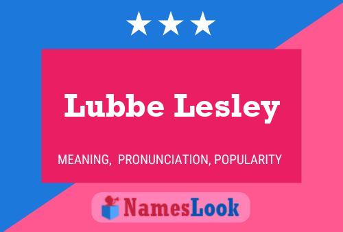 Pôster do nome Lubbe Lesley