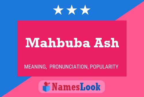 Pôster do nome Mahbuba Ash