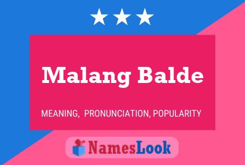 Pôster do nome Malang Balde