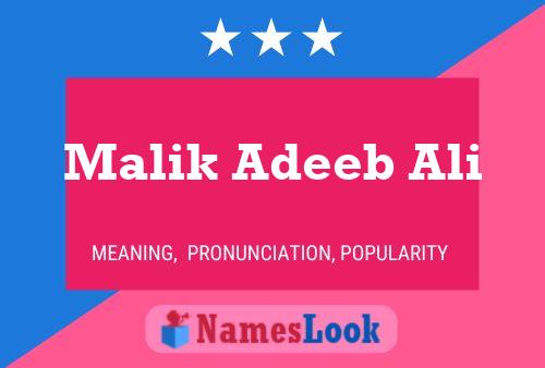 Pôster do nome Malik Adeeb Ali