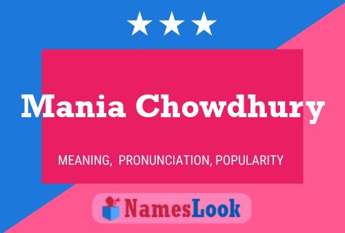 Pôster do nome Mania Chowdhury